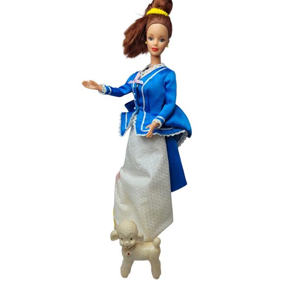 "Barbie Had a Little Lamb" Dress on Pretty in Plaid Midge W/Vintage Lamb Rattle - Picture 5 of 11